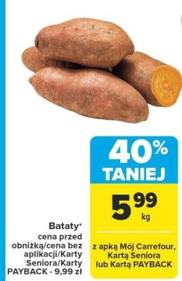 Bataty promocja w Carrefour Market