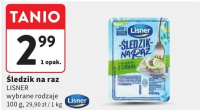 Śledzik na raz LISNER wybrane rodzaje promocja w Intermarche