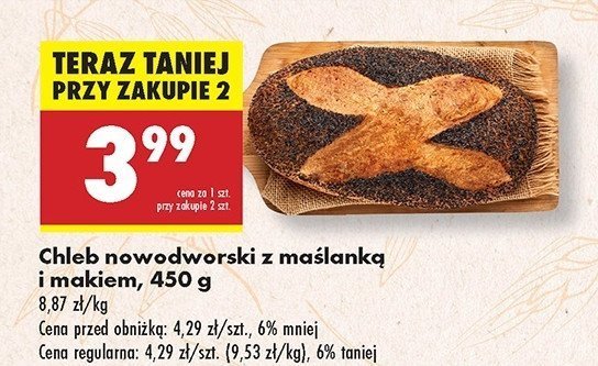 Chleb nowodworski z maślanką i makiem promocja