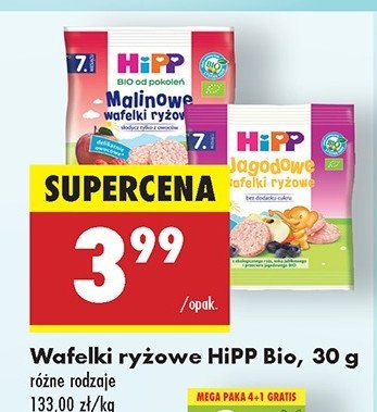 Malinowe wafelki Hipp promocja w Biedronka