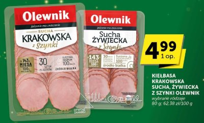 Kiełbasa Żywiecka z szynki Olewnik promocja w Groszek
