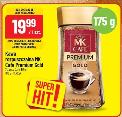 Kawa rozpuszczalna MK Cafe Premium Gold Strauss Cafe promocja w POLOmarket
