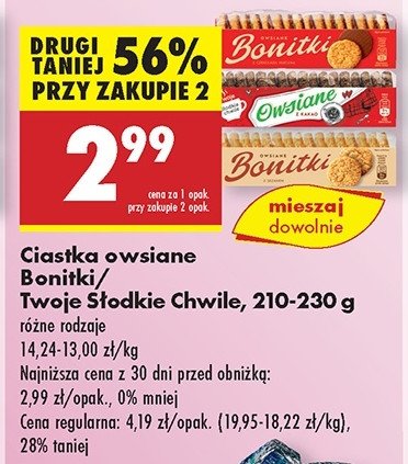 Ciastka owsiane zbożowe Bonitki promocja w Biedronka