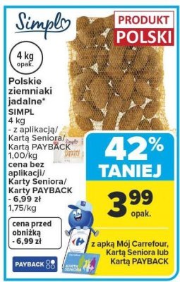 Ziemniaki Polskie jadalne SIMPL promocja w Carrefour Market