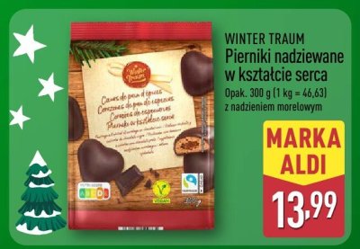 Pierniki nadziewane w kształcie serca WINTER TRAUM promocja w Aldi