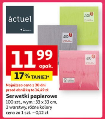 Serwetki 33 x 33 cm Actuel promocja