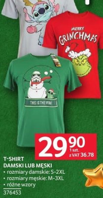 T-shirt damski lub męski rozmiary damskie: S-2XL, rozmiary męskie: M-3XL różne wzory promocja w Selgros