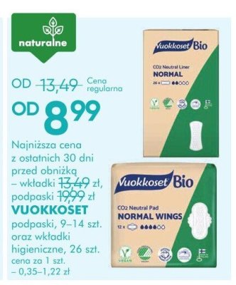Podpaski VUOKKOSET podpaski naturalne promocja w Super-Pharm