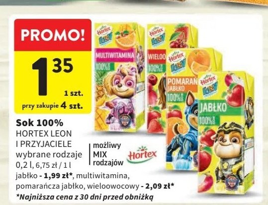 Sok pomarańcza-jabłko Hortex leon promocja