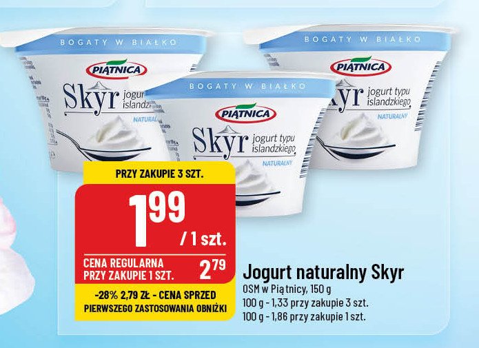 Jogurt typu islandzkiego naturalny Piątnica skyr promocja w POLOmarket