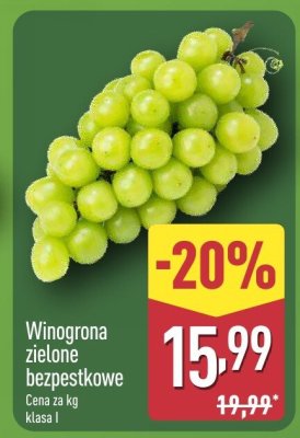 Winogrona zielone bezpestkowe promocja w Aldi