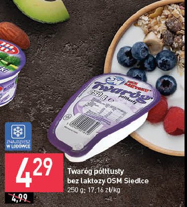 Twaróg półtłusty bez laktozy Osm siedlce promocja
