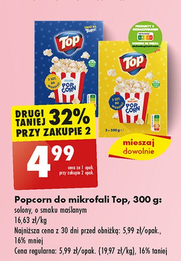 Popcorn solony Top popcorn Top (biedronka) promocja