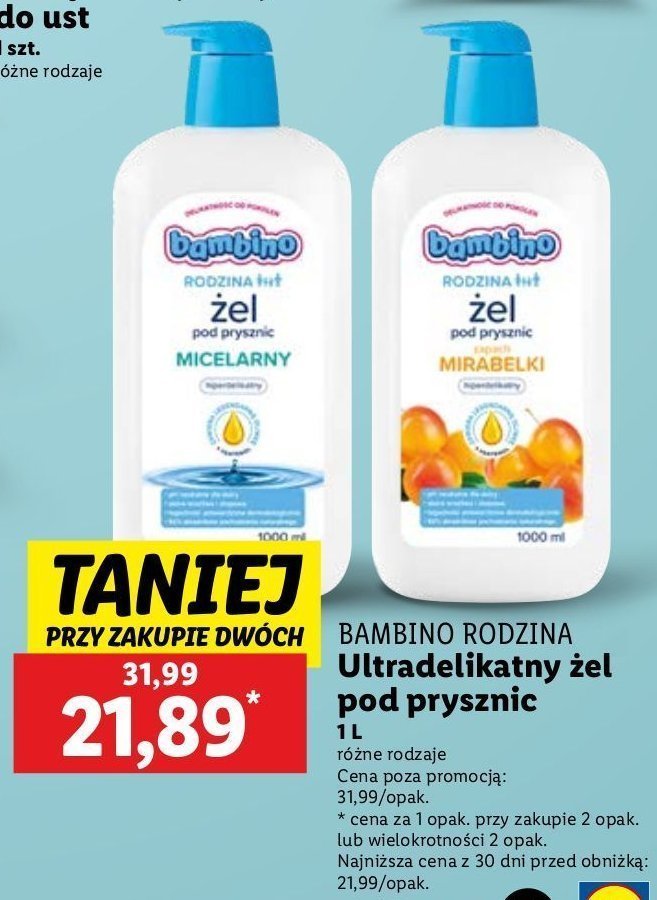 Żel pod prysznic mirabelka Bambino rodzina promocja