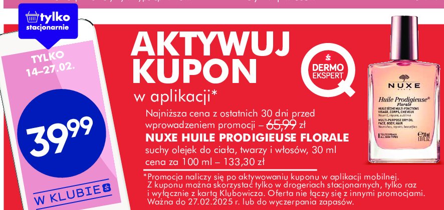 Olejek do ciała Nuxe huile prodigieuse florale promocja w Super-Pharm