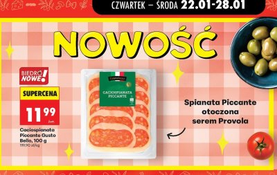 Salami Caciospianata Piccante  promocja w Biedronka