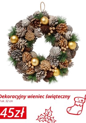 Dekoracyjny wieniec świąteczny promocja w KiK