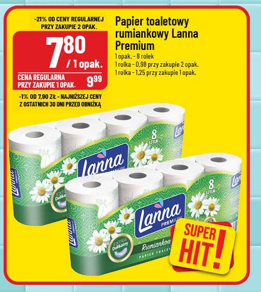 Papier toaletowy rumiankowy Lanna promocja