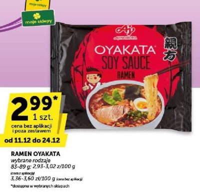 Ramen Oyakata wybrane rodzaje promocja w ABC