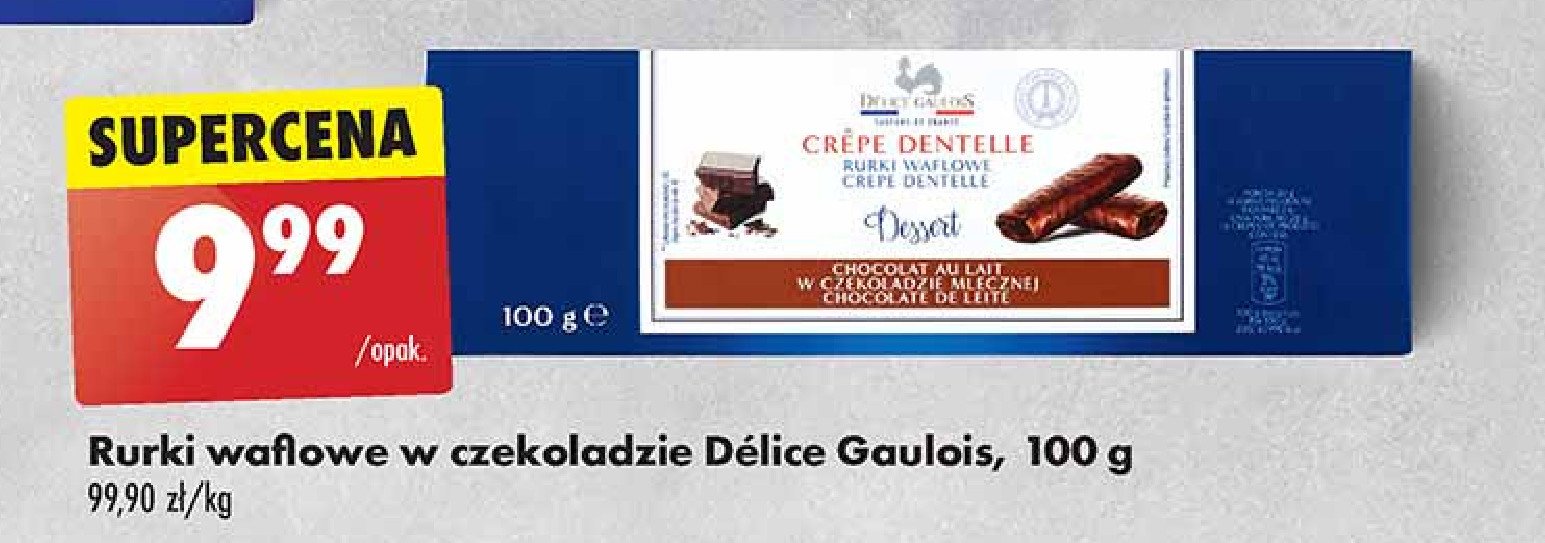 Rurki waflowe w czekoladzie Delice gaulois promocja