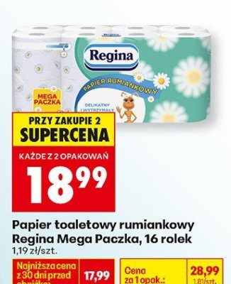 Papier toaletowy rumiankowy Mega Paczka 16 rolek promocja w Biedronka
