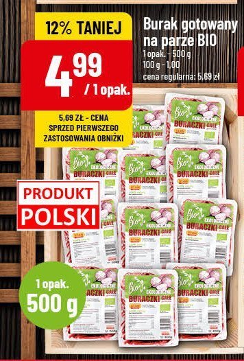 Buraki gotowane na parze bio promocja w POLOmarket