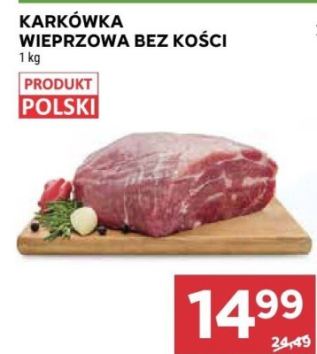 Karkówka wieprzowa bez kości w plastrach Stoisko mięsne promocja w Stokrotka