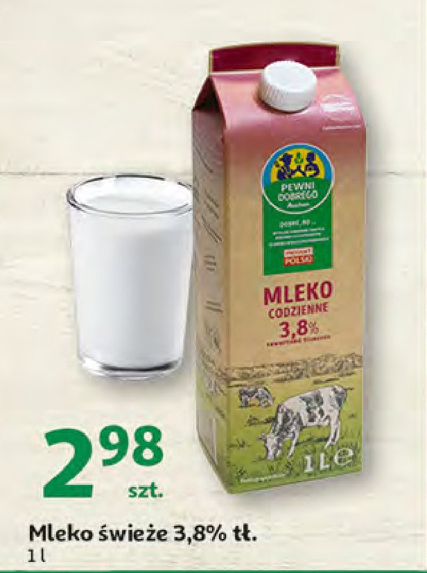 Mleko codzienne 3.8% Auchan pewni dobrego promocja