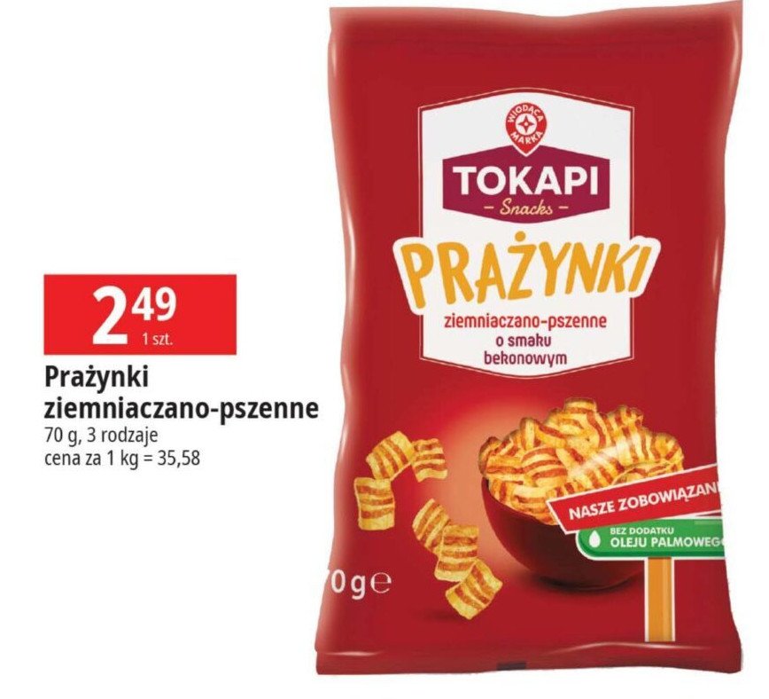 Prażynki bekonowe Wiodąca marka tokapi promocja