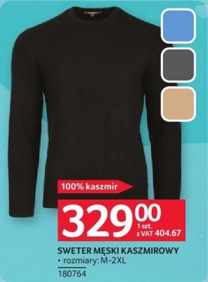 Sweter męski kaszmir promocja w Selgros