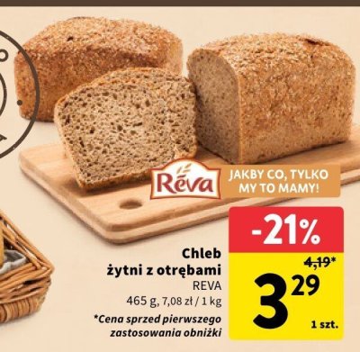 Chleb żytni z otrębami REVA promocja w Intermarche