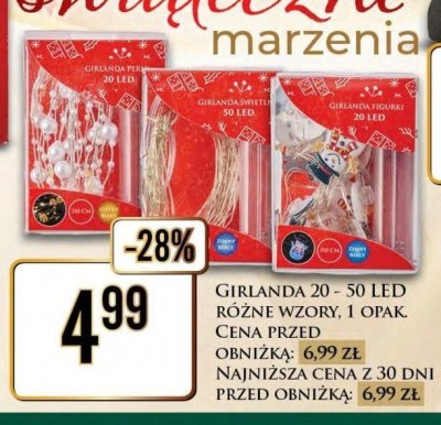 Girlanda 20-50 LED, różne wzory promocja w Dino