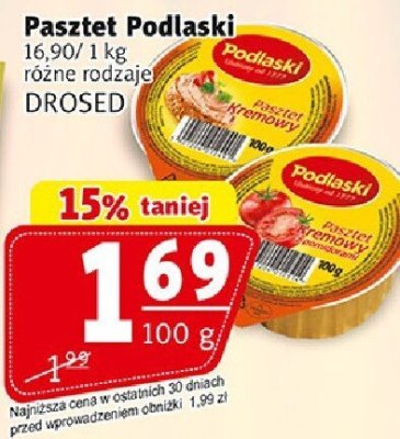 Pasztet Podlaski różne rodzaje promocja w Prim Market