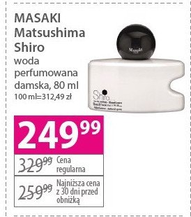 Woda perfumowana MASAKI MATSUSHIMA SHIRO promocja