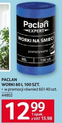 Worki na śmieci Paclan 60L 100 szt. promocja w Selgros