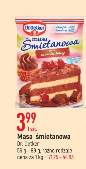 Masa 艣mietanowa czekoladowa Dr. oetker promocja