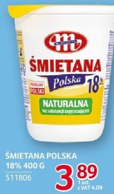 Śmietana Polska 18% Mlekovita 400 g promocja w Selgros