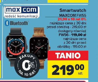 Smartwatch fw55 Maxcom promocja w Carrefour