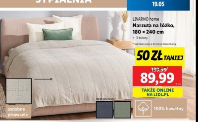 Narzuta na łożko 180 x 240 cm LIVARNO HOME promocja