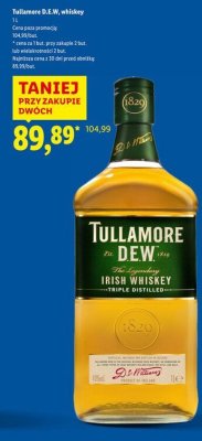 Whisky Tullamore D.E.W. 1 l promocja w Lidl