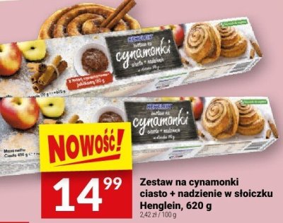Zestaw na cynamonki ciasto + nadzienie w słoiczku Henglein, 620 g promocja w Twój Market