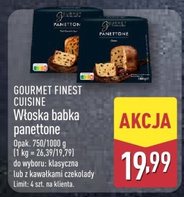 Włoska babka panettone z kawałkami czekolady promocja w Aldi