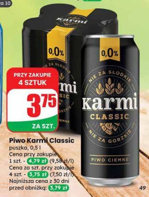 Piwo Karmi Classic puszka promocja w Dino