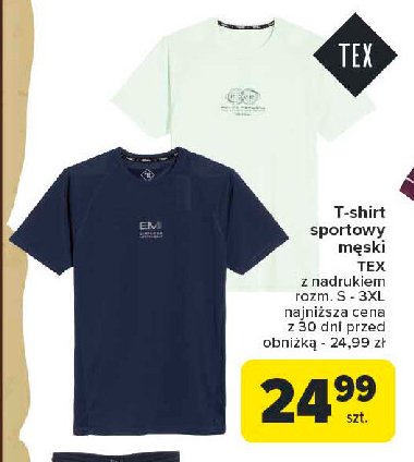 T-shirt sportowy męski s-3xl Tex promocja w Carrefour