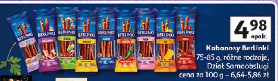 Kabanosy delikatny kurczak Morliny berlinki promocja w Auchan