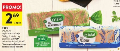 Tost O LA LA! wybrane rodzaje pszenny promocja w Intermarche