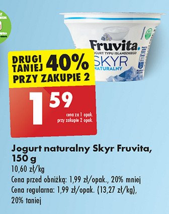 Jogurt naturalny Fruvita promocja w Biedronka