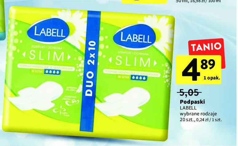 Podpaski higieniczne 2-pak Labell promocje