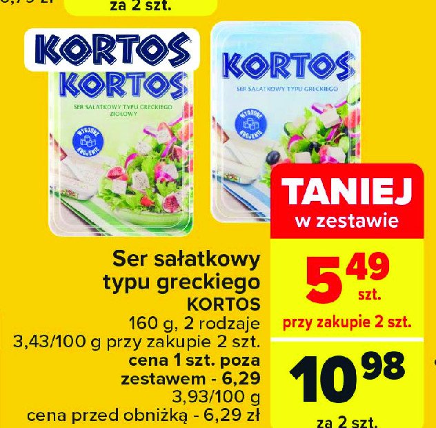 Kortos ser sałatkowy ziołowy Turek naturek Turek 123 promocja w Carrefour Market