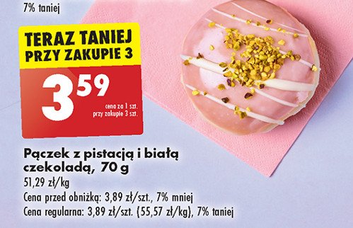 Pączek z pistacją i białą czekoladą promocja